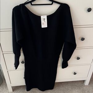 Evereve Black Off the Shoulder Sweater Dress